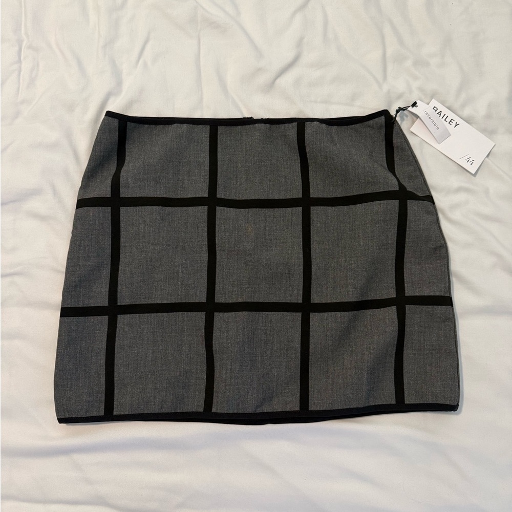 NWT Bailey 44 Revolve Black Grey Reversible Empress Mini Skirt Small